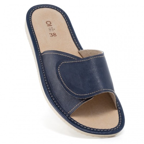 Women leather slippers - slippers, slip