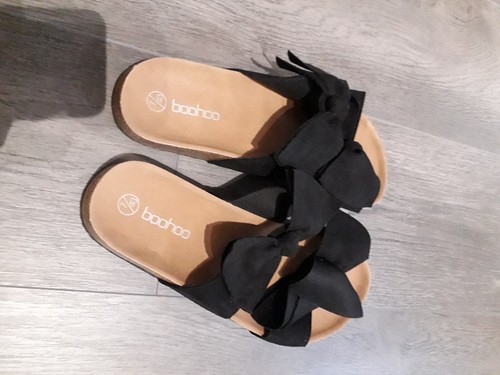 Womens black boohoo sliders - womens,